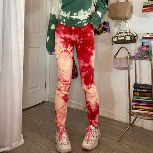 BleachDyed 7 for All Mankind Orange Corduroy Pants